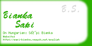 bianka sapi business card